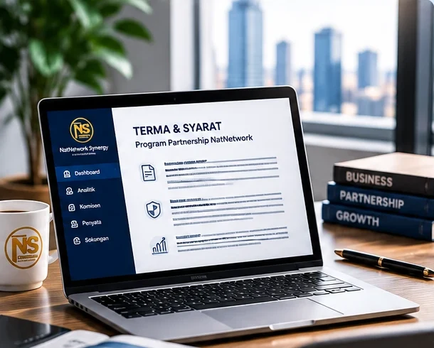 Komputer riba memaparkan Terma & Syarat Program Partnership NatNetwork